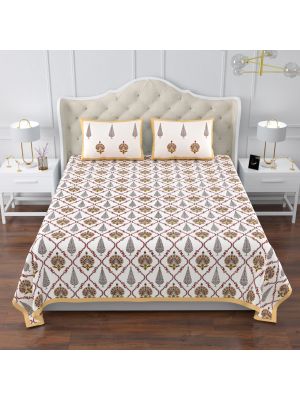 Premium Quality King Size Double Bed Cotton Bedsheet (108 X 108 Inches - 9 X 9 feet) - KC140333