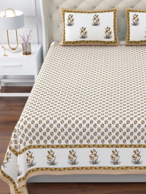 Premium Quality King Size Double Bed Cotton Bedsheet (108 X 108 Inches - 9 X 9 feet) - KC140336