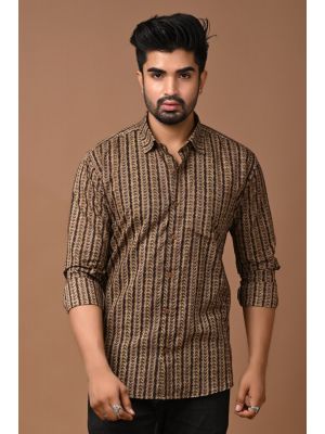 Premium Quality Mens Jaipuri Cotton Printed Full Sleeve Shirt - KC360102