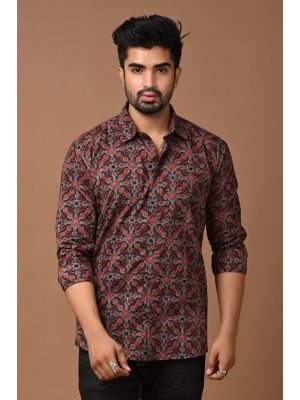 Premium Quality Mens Jaipuri Cotton Printed Full Sleeve Shirt - KC360103