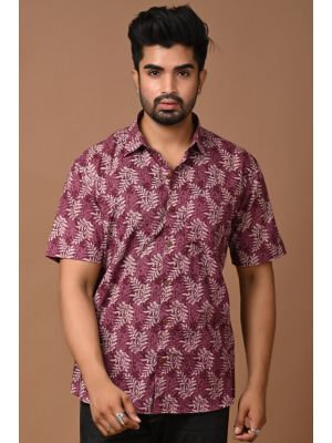 Premium Quality Mens Jaipuri Cotton Printed Half Sleeve Shirt - KC370049