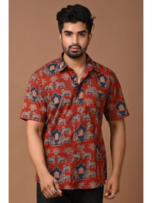 Premium Quality Mens Jaipuri Cotton Printed Half Sleeve Shirt - KC370052