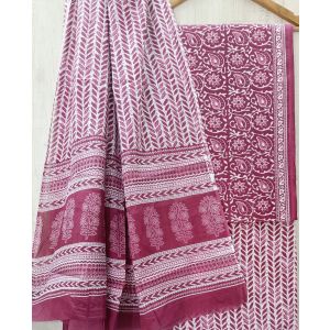 Jaipuri Print Pure Cotton Dress Material with Malmal Cotton Dupatta - KC021611