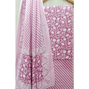 Jaipuri Print Pure Cotton Dress Material with Malmal Cotton Dupatta - KC021612