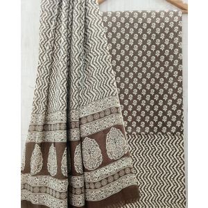 Jaipuri Print Pure Cotton Dress Material with Malmal Cotton Dupatta - KC021613