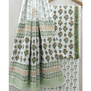 Jaipuri Print Pure Cotton Dress Material with Malmal Cotton Dupatta - KC021616