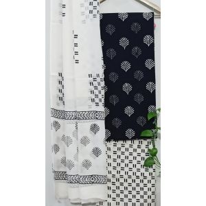 Jaipuri Print Pure Cotton Dress Material with Malmal Cotton Dupatta - KC021622