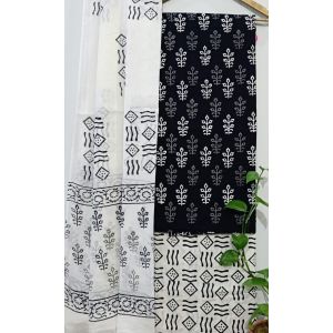 Jaipuri Print Pure Cotton Dress Material with Malmal Cotton Dupatta - KC021628