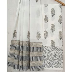 Jaipuri Print Pure Cotton Dress Material with Malmal Cotton Dupatta - KC021629