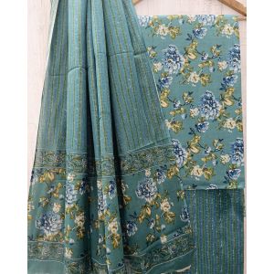 Jaipuri Print Pure Cotton Dress Material with Malmal Cotton Dupatta - KC021632