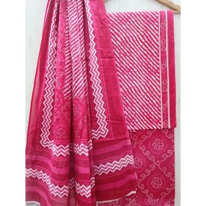 Jaipuri Print Pure Cotton Dress Material with Malmal Cotton Dupatta - KC021635