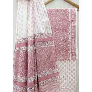 Jaipuri Print Pure Cotton Dress Material with Malmal Cotton Dupatta - KC021644