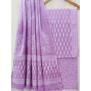 Jaipuri Print Pure Cotton Dress Material with Malmal Cotton Dupatta - KC021649