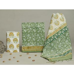 Premium Quality Hand Block Printed Chanderi Silk Suit -KC040754
