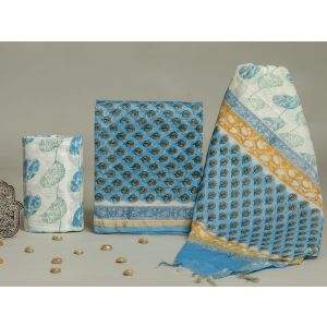 Premium Quality Hand Block Printed Chanderi Silk Suit -KC040762