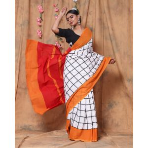 KC110442 - Designer Cotton Sarees with Blouse