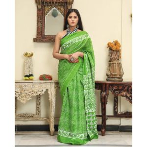 KC110499 - Beautiful Mulmul Cotton Saree with Blouse