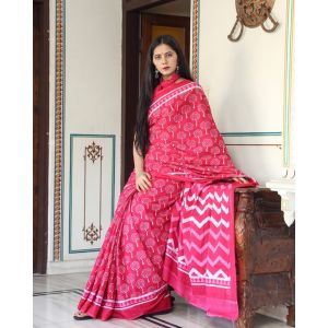 Stunning Jaipuri Malmal Cotton Saree with Blouse - KC110862