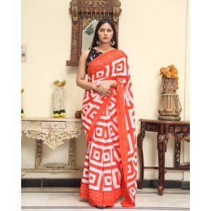 Stunning Jaipuri Malmal Cotton Saree with Blouse - KC110867