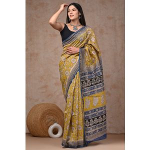 Beautiful Hand Block Printed Chanderi Sarees - KC120534