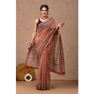 Beautiful Hand Block Printed Chanderi Sarees - KC120542