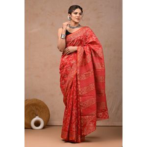 Beautiful Hand Block Printed Chanderi Sarees - KC120545