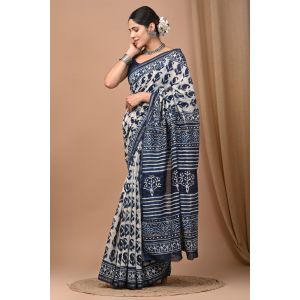 Beautiful Hand Block Printed Chanderi Sarees - KC120546