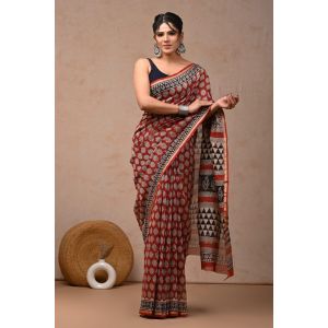 Beautiful Hand Block Printed Chanderi Sarees - KC120551