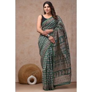 Beautiful Hand Block Printed Chanderi Sarees - KC120557