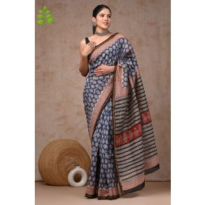 Beautiful Hand Block Printed Chanderi Sarees - KC120561