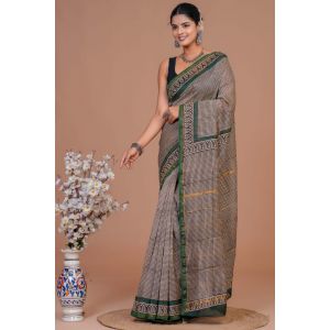 Beautiful Hand Block Printed Chanderi Silk Sarees - KC120567