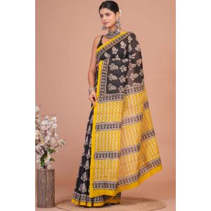 Beautiful Hand Block Printed Chanderi Silk Sarees - KC120573