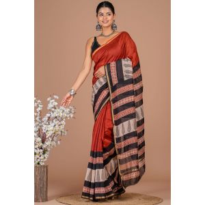 Beautiful Hand Block Printed Chanderi Silk Sarees - KC120578