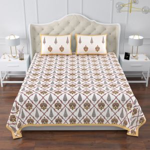 Premium Quality King Size Double Bed Cotton Bedsheet (108 X 108 Inches - 9 X 9 feet) - KC140333