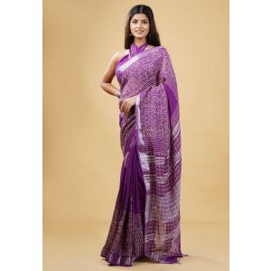 Linen Cotton Saree with Beautiful Silver Zari Border - KC180169