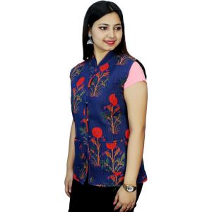 Printed Cotton Quilted Reversible Jacket for Women - KC190143