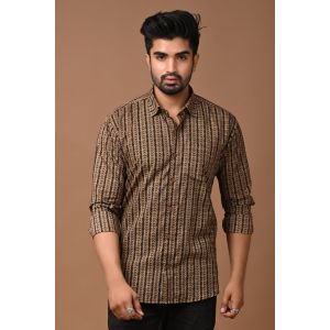 Premium Quality Mens Jaipuri Cotton Printed Full Sleeve Shirt - KC360102