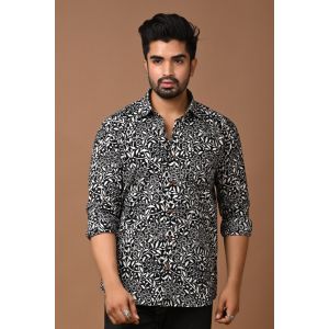 Premium Quality Mens Jaipuri Cotton Printed Full Sleeve Shirt - KC360105