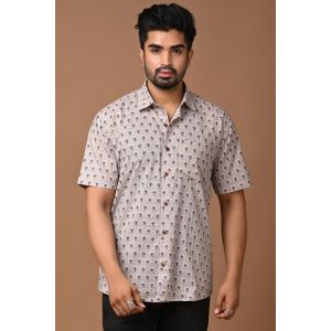 Premium Quality Mens Jaipuri Cotton Printed Half Sleeve Shirt - KC370053