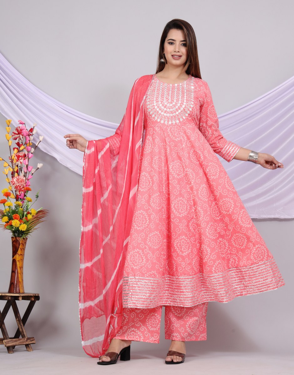 Buy LABEL PEHNAVA cotton anarkali kurti with pant and dupatta Online at  Best Prices in India - JioMart.
