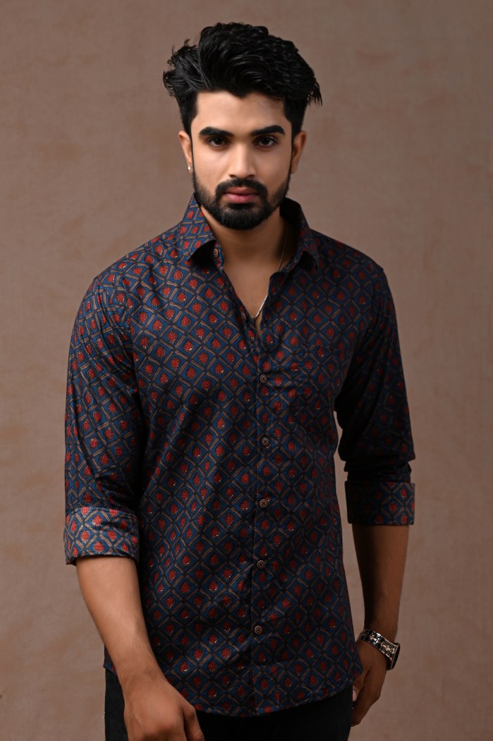 Mens Jaipuri Cotton Printed Full Sleeve Shirt - KC360042